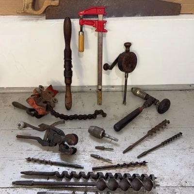 Vintage Tools * Pipe Cutter/Reamer; No.411 Hand Crank Engine Valve Lapper/Grinder