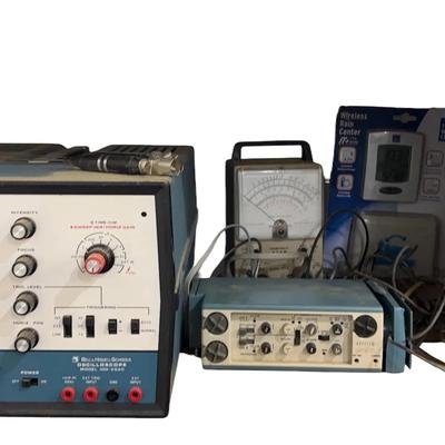 Bell & Howell Oscilloscope , Heathkit Voltmeter, Gould Electronic Temp Analyzer