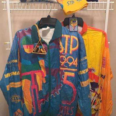 STP 91 , 92 , 94 Bicycle Racing Jackets , Bandana , Patches , Pepsi Run Teeshirt 