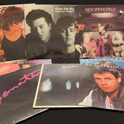 4~ PAT BENATAR, 2~ RICK SPRINGFIELD, TEARS FOR FEARS Records LPs