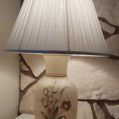 Ceramic Lamp, Floral Design