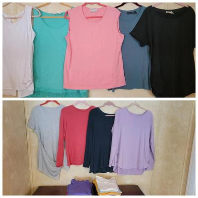 Tanks and T-shirts Size L Featuring H By Halston