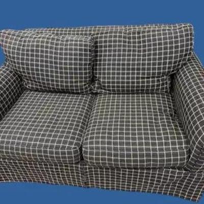 Black & Gold Tailored Slipcover Loveseat - 63X38X30”