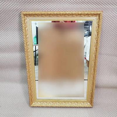 Large Wall Mirror With Gold Painted Ornate Frame 