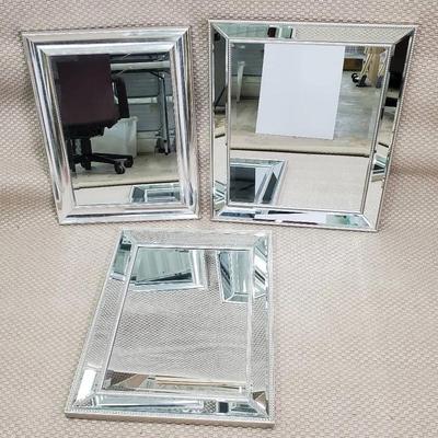 Silver Framed Wall Mirrors (3)
