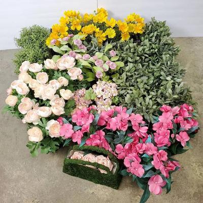 Faux Potted Plants Including Florals - 6" To 10"