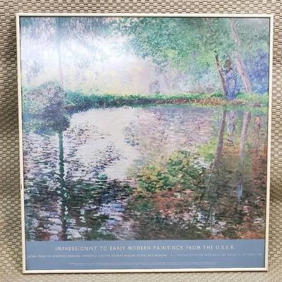 Claude Monet 1986 Exhibition Poster “Impressionist To Early Modern Paintings From The USSR”