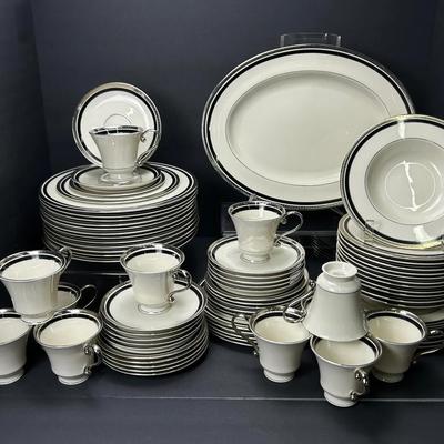 Pickard “Nocturne” China Service For 12 With Platinum Rim