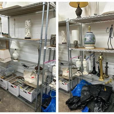 Wire Rack Shelving Units (2) - 47X18X74”