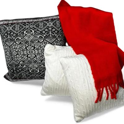 Norwegian Style & Lauren Ralph LaurenCable Throw Pillows with Down Inserts (3)