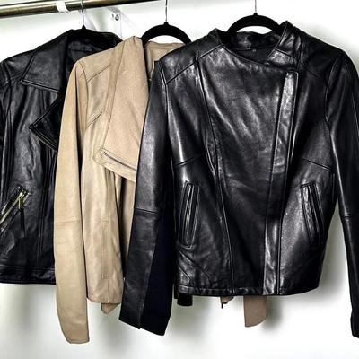 Neiman Marcus & Ellie Tahari Leather Jackets (3) - Size S,M