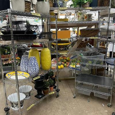 Wire Rack Shelving Units (3) - 25X15X28” To 47X18X72” 