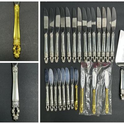 Sterling Silver Gorham “Hispana-Sovereign” Dinner & Butter Knives Plus Cake Server