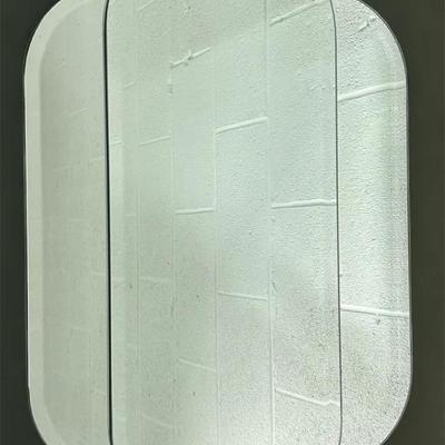 Postmodern Three-Panel Rounded Wall Mirror - 27x40”