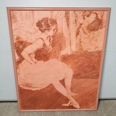 David L Frame Ballerina In The Style Of Degas Sanguine Study
