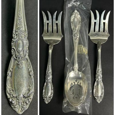 Sterling Silver Towle “King Richard” Serving Forks & Slotted Spoon - 282 Grams