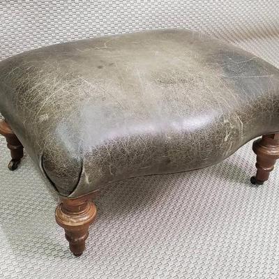 Leather Bomber Ottoman - Kellogg Collection