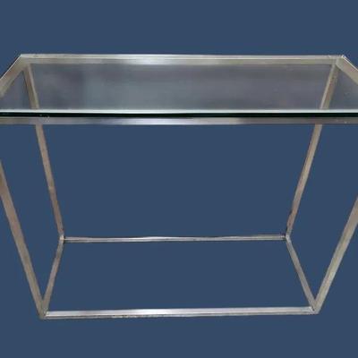 Modern Metal & Glass Console Table - 36X14X30”
