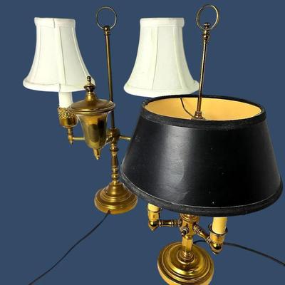 Bouliotte Style Table Lamp & Brass Student Lamp 18-19” Tall