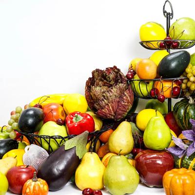 Faux Fruit And Metal Fruit Baskets