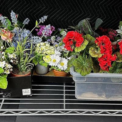 Faux Potted Flowering Plants - 5" to 13"