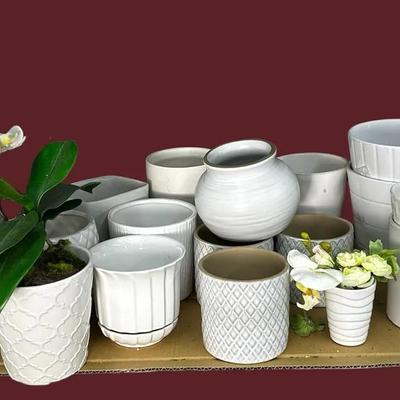 White Cermaic Planters - Over 20