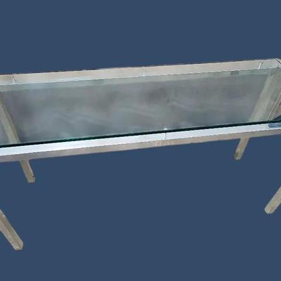 Contemporary Metal & Glass Console Table - 51X16X27”