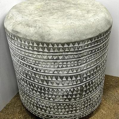 Embossed Concrete Patio Side Table - 16x18”