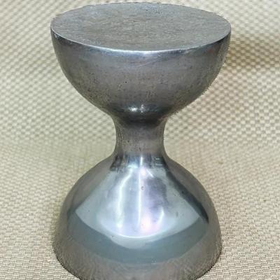 Mid Century Style Aluminum Hour Glass Stool / Side Table