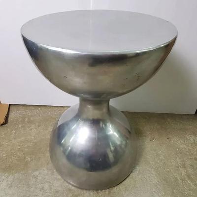 Mid Century Style Aluminum Hour Glass Stool / Side Table