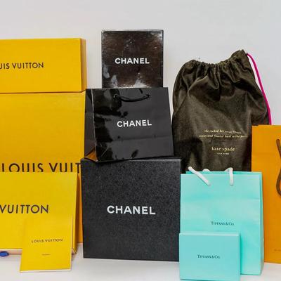 Louis Vuitton, Chanel, Tiffany Boxes & Bags