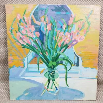 Naomi H Jones Signed Oil Painting On Canvas - “Gladiolas”