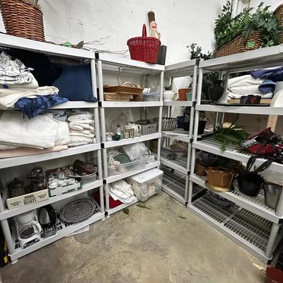 Plastic Shelving Units (4) - 35X18X73”