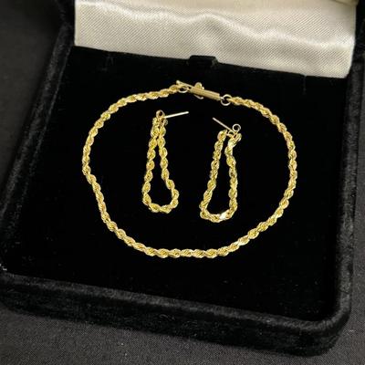 10K Bracelet + Earrings 