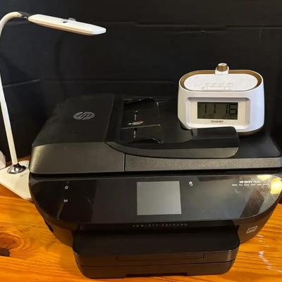 Office Essentials Featuring HP Envy 7640 Printer & OttLite Adjustable Lamp