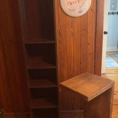 Tall Shelf & Solid Wood Planter Stand