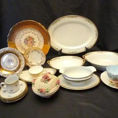 Noritake Serving Pieces, Queen Anne Cup & Saucers, Capodimonte Trinket Box & Fine China Assortment