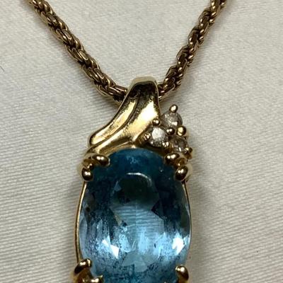 14k Diamond & Gemstone Necklace