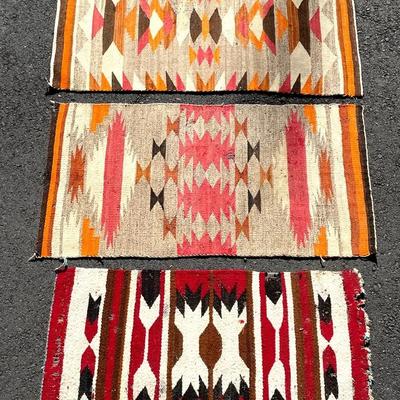 Navajo Style Weavings From Oaxaca, 3pcs