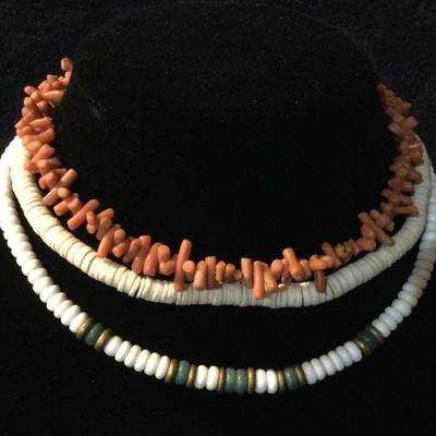 Coral & Shell Necklaces 3 Pc.