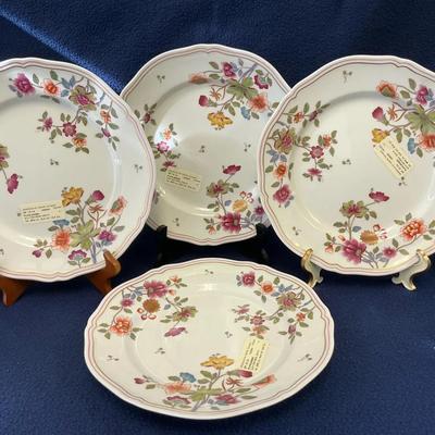 Richard Ginori Granduca Porcelain Dinner Plates, 4 Pcs