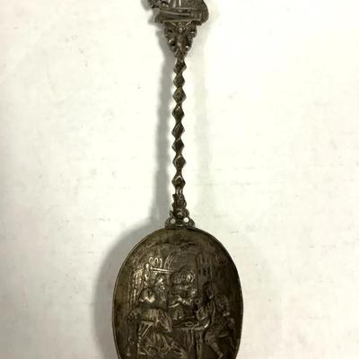 Souvenir Dutch Spoon Sterling Silver Early 20th Century Repousse