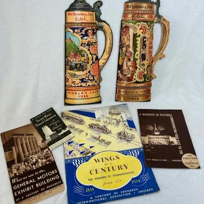 Chicago International Exposition 1933 1934 Ephemera, 6 Pcs
