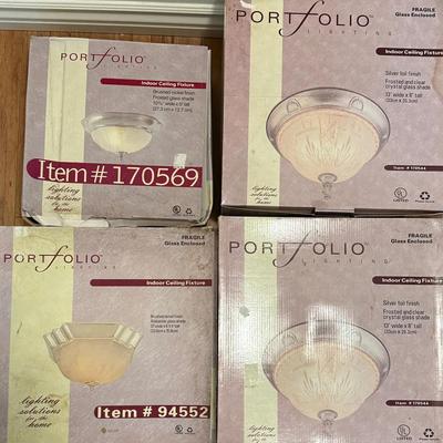Indoor Ceiling Fixtures Portfolio Brushed Nickel & Silver Foil, 4Pcs