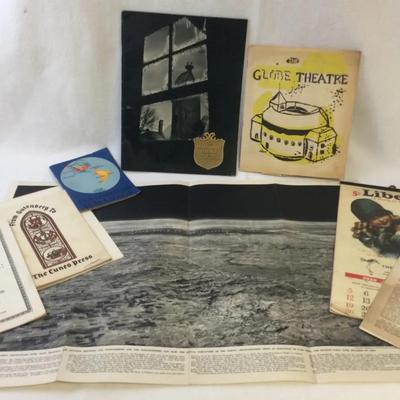 Historical Paper Ephemera : Globe Theatre, Black Hills & More, 8pc.
