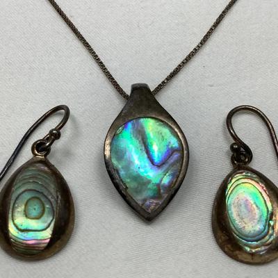 Sterling Necklace & Earrings 