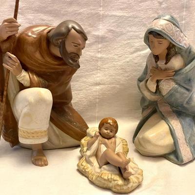 Lladro Holy Family Nativity Figurines, 12276, 12275, 12277, 3pcs