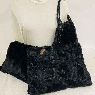 Vintage Black Fur Muffs and Purses 