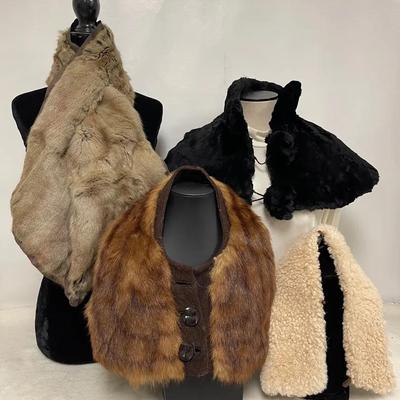 Fur Capelet, Snap on Fuzzy Collar, and More Furs