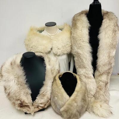 Light Grey Fur Collars, Wraps and More